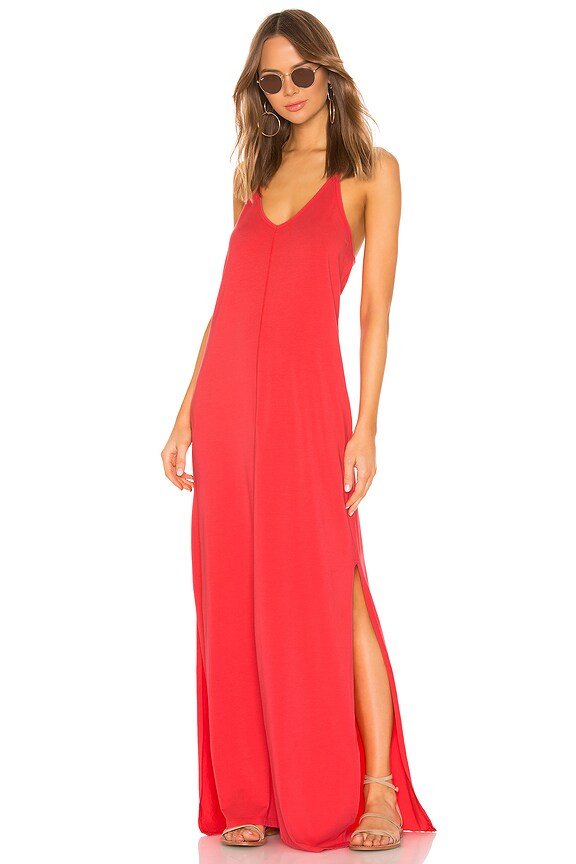 view 1 of 3 Draped Jersey Maxi Dress in Raspberry