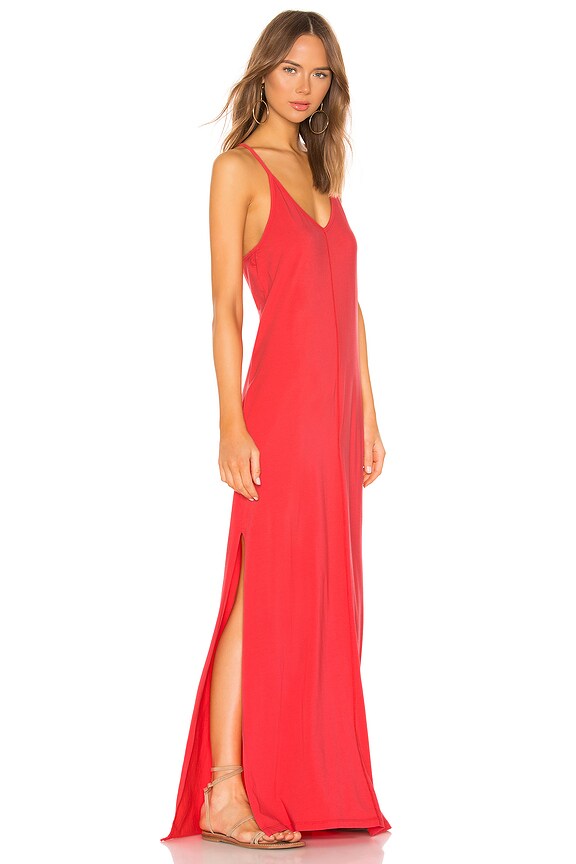 view 2 of 3 Draped Jersey Maxi Dress in Raspberry