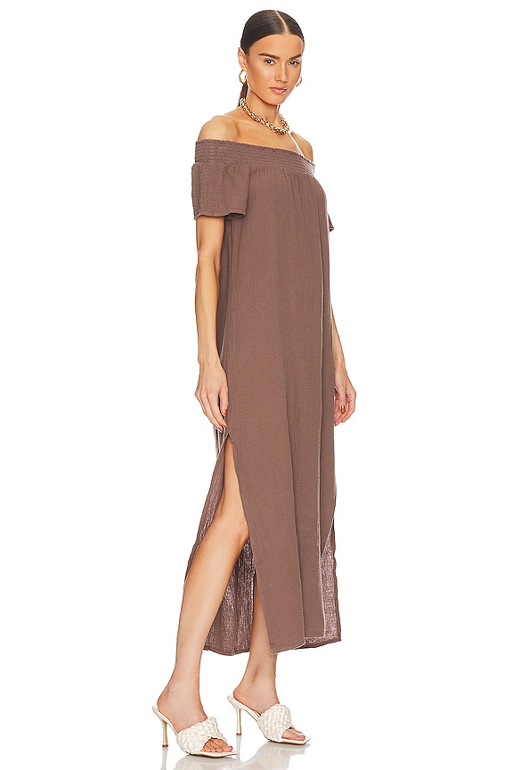 view 2 of 3 ROBE MAXI OFF SHOULDER in Earth