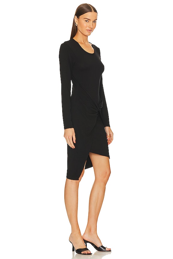 view 2 of 3 Asymmetrical Hem Mini Dress in Black