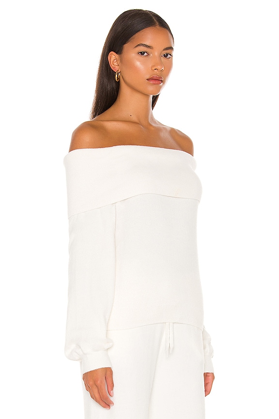 view 2 of 4 BLACK Fuzzy Sweater in Ivory