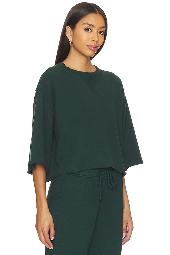 view 2 of 4 Boxy Short Sleeve Pullover in Mossy Green