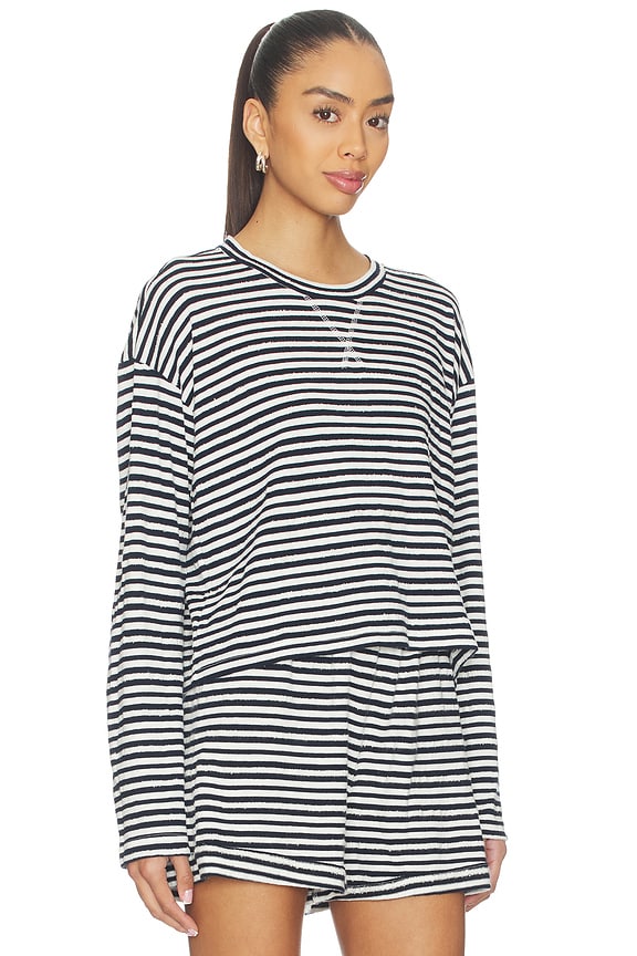 view 2 of 5 Drop Shoulder Pullover Top in Navy