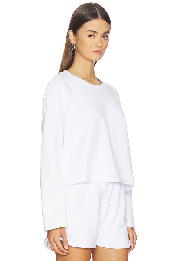 view 2 of 4 Drop Shoulder Pullover Top in White