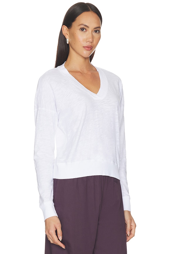 view 2 of 4 Deep Vneck Pullover in White