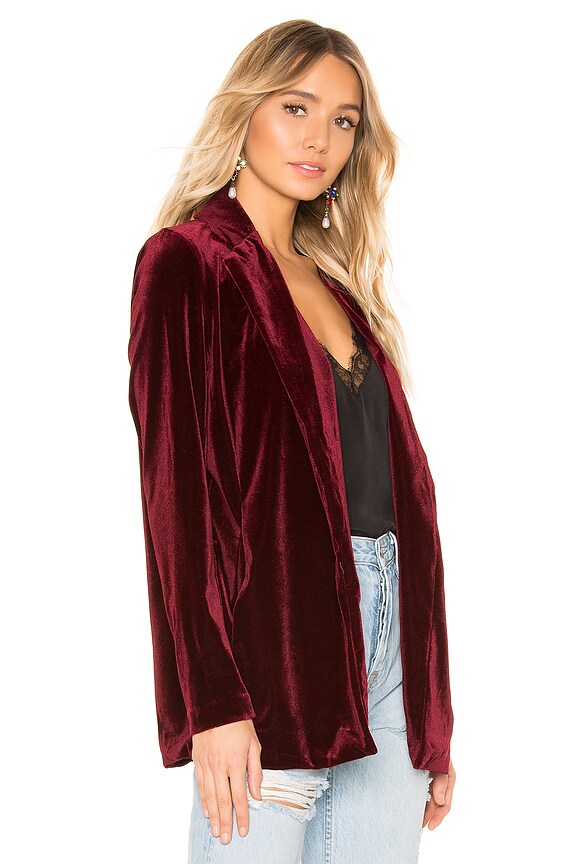 view 2 of 4 BLACK Liquid Velour Blazer in Wine