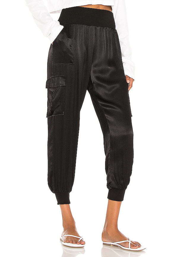 view 2 of 5 BLACK Sleek Textured Woven Pant in Black