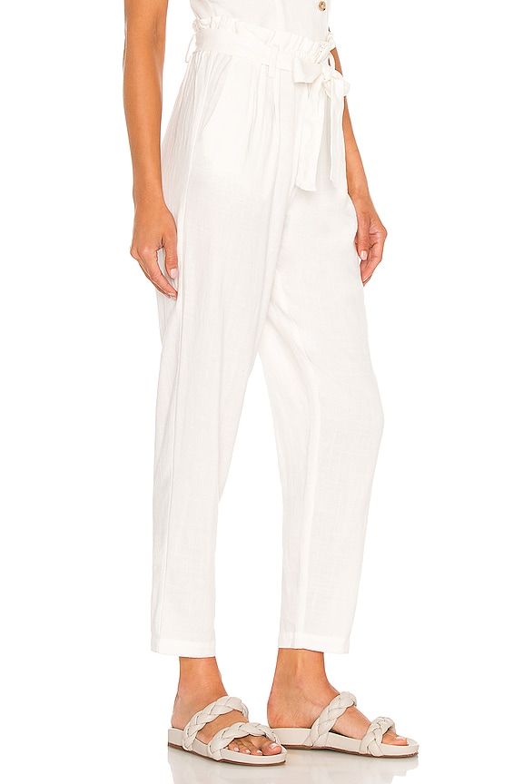 view 2 of 4 BLACK Indio Linen Paperbag Waist Pant in Ivory