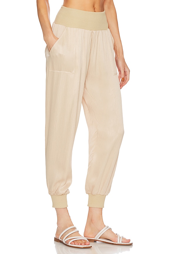 view 2 of 4 Black Rib Mix Pocket Jogger in Sand