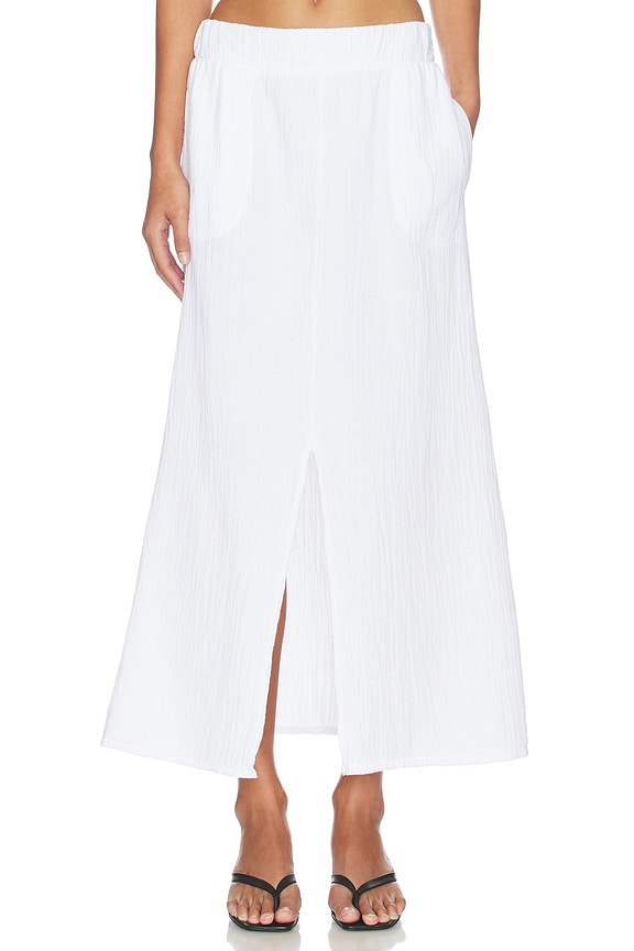 view 1 of 6 Split Front Maxi Skirt in White