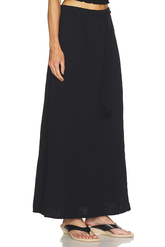 view 2 of 6 FALDA LARGA CON CINTURÓN BELTED MAXI SKIRT in Black