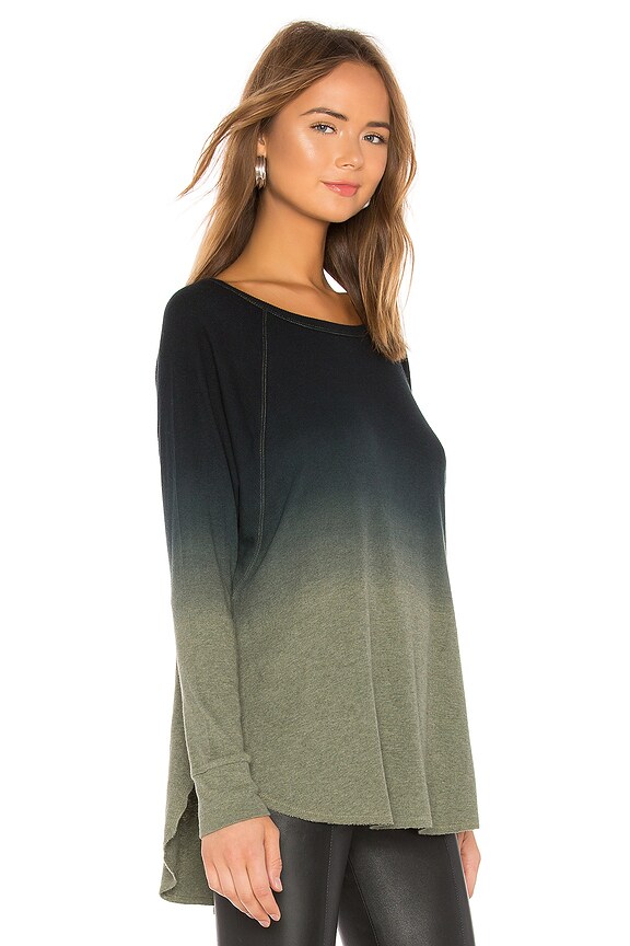 view 2 of 4 Ombre Rib Tee in Heather & Army