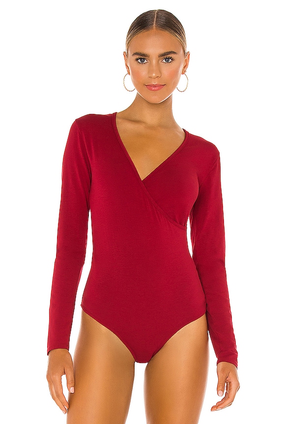 view 2 of 5 Draped Modal Jersey Bodysuit in Bricks
