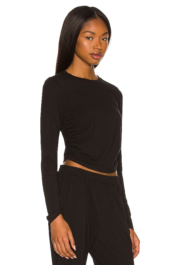 view 2 of 4 Draped Jersey Top in Black