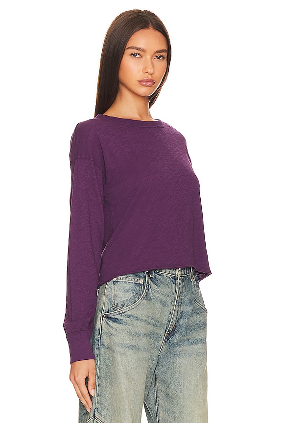 view 2 of 4 Tight Wrist Long Sleeve Top in Dark Pruple