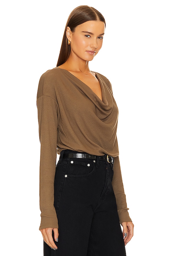 view 2 of 4 Cowl Neck Blouse in Olive Tree