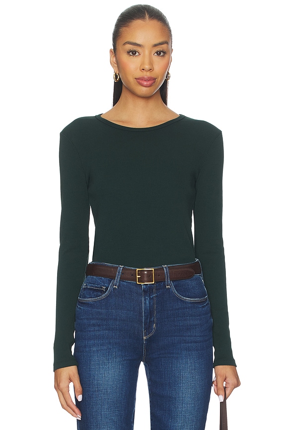 view 1 of 4 Crewneck Long Sleeve Tee in Mossy Green