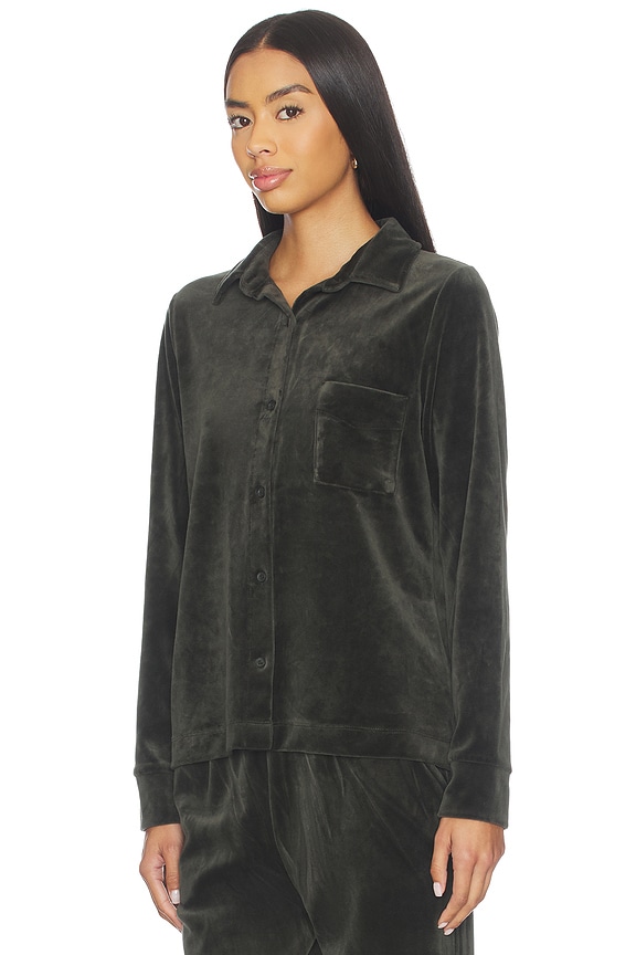 view 2 of 4 Long Sleeve Button Up Top in Evergreens