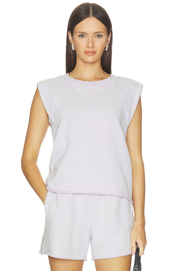 view 1 of 4 Raglan Muscle Tank Top in Faded Lavender