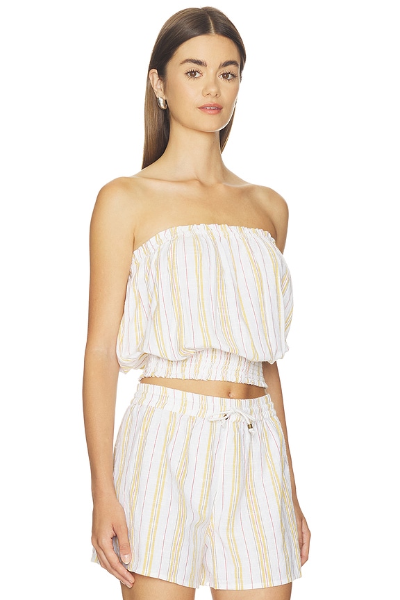 view 2 of 4 TOP TUBO FRUNCIDO SMOCKED TUBE TOP in Sun Rays Stripe