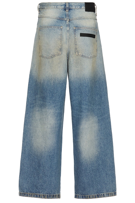 view 2 of 5 Printed 5 Pocket Jeans in Worn Blue