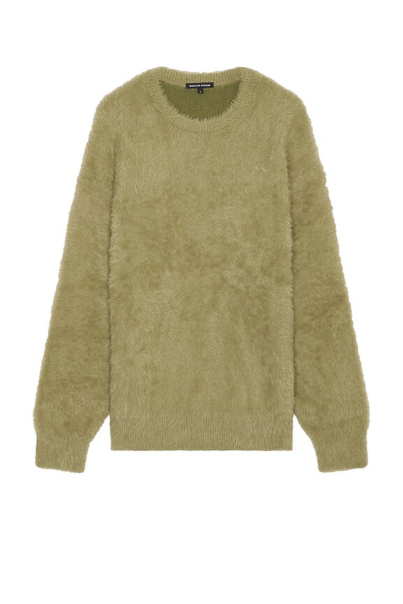 view 2 of 3 Shaggy Knit Crewneck Sweater in Khaki