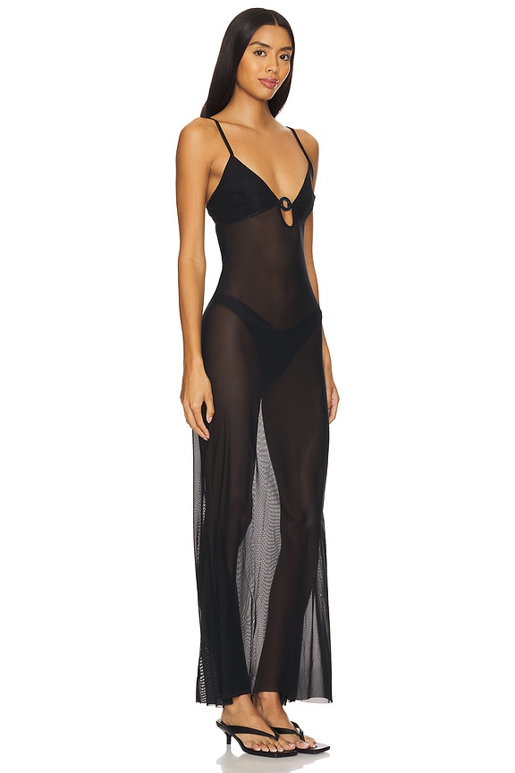 view 2 of 4 MAXIVESTIDO CINDY RING in Black Mesh