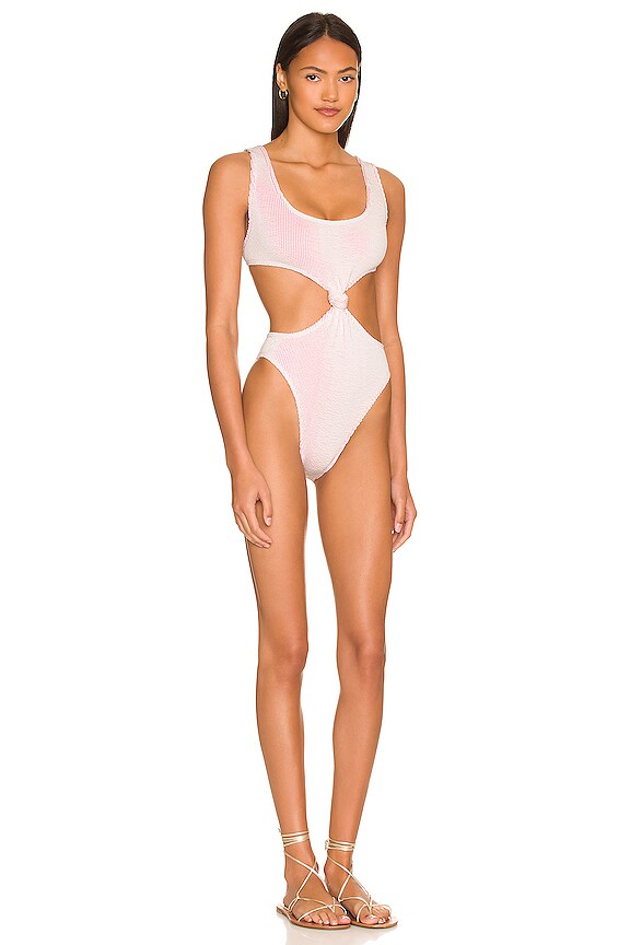 view 2 of 4 BAÑADOR VARNA in White & Neon Pink Two Tone