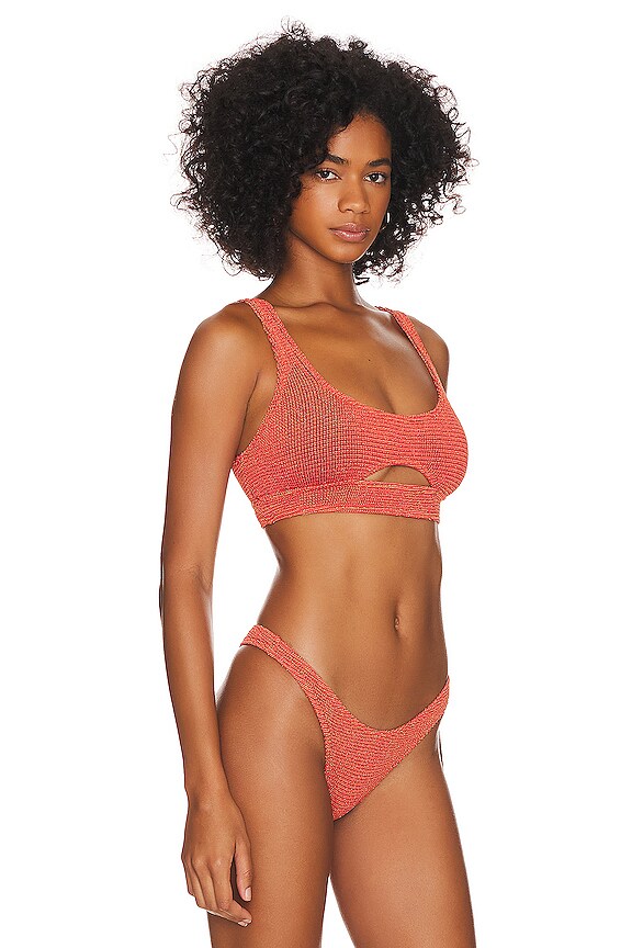 view 2 of 4 Sasha Bikini Top in Coral Lurex