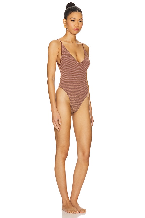 view 2 of 4 EVERLY 원피스 수영복 in Cocoa Butter Lurex