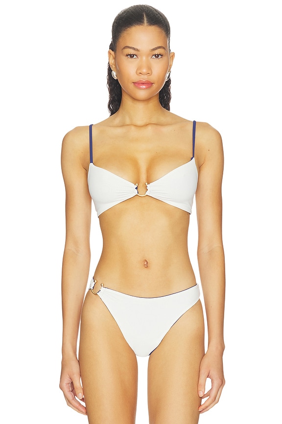 view 2 of 5 HAUT DE MAILLOT DE BAIN RÉVERSIBLE CARLY in Indigo & Coconut Bare