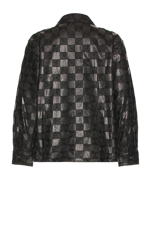 view 2 of 5 Faux Leather Overshirt in Black