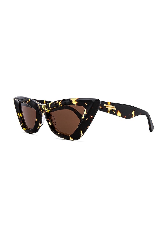 view 2 of 3 CAT EYE サングラス in Shiny Spotted Havana & Brown