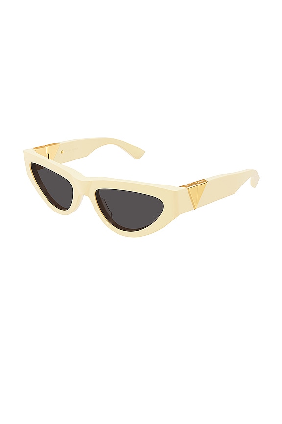 view 2 of 3 New Triangle Cat Eye Sunglasses in Yellow Butter & Grey
