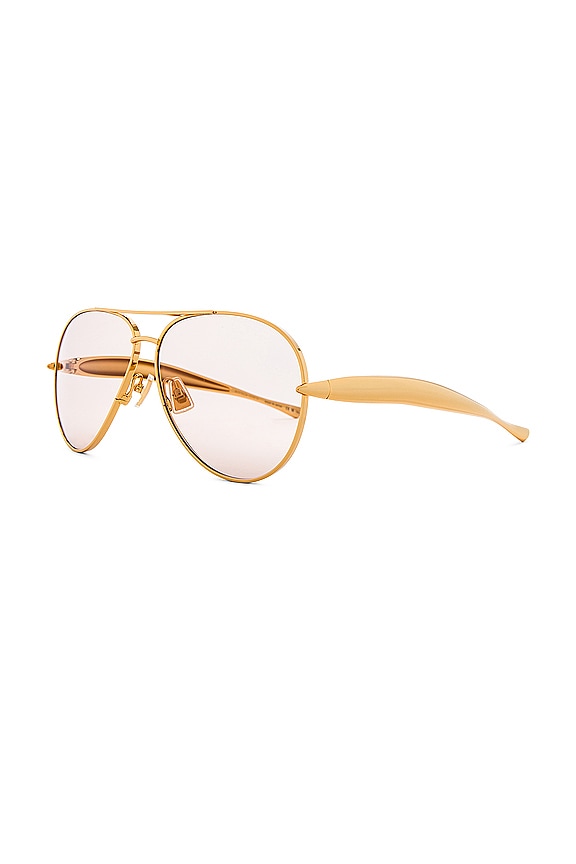 view 2 of 3 Sardine Aviator Sunglasses in Gold in Gold & Brown