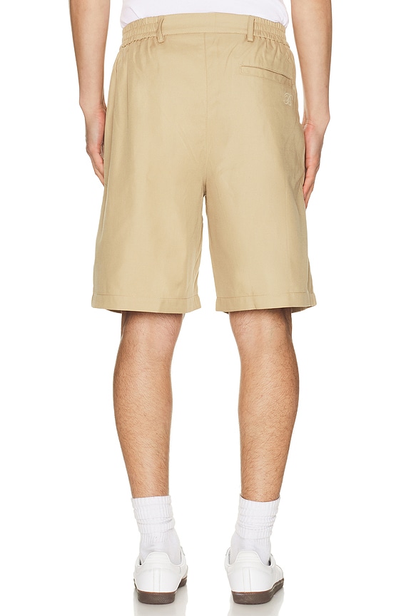 view 2 of 4 Wide Pleated Cotton Short in Camel
