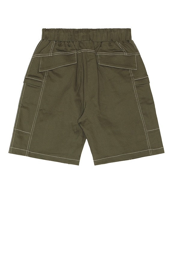 view 2 of 5 Canvas Contrast Shorts in Army Green