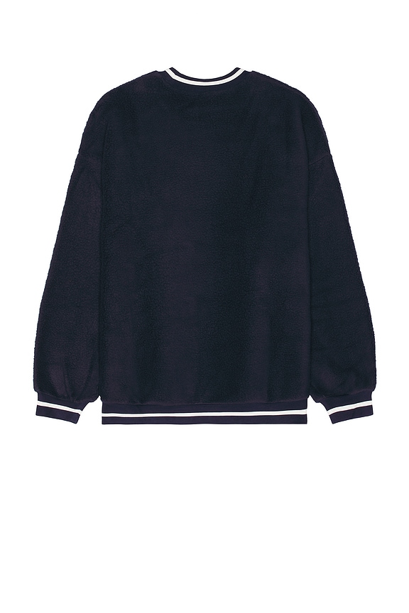 view 2 of 4 Reverse Fleece Grid Sweater in Navy