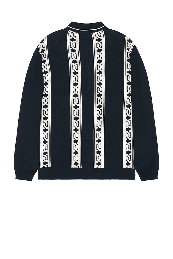 view 2 of 3 Chain Full Zip Knit Polo in Navy