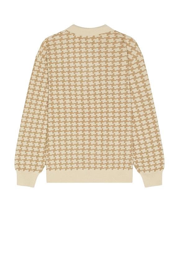 view 2 of 3 Orbison Wool Long Sleeve Polo in Beige