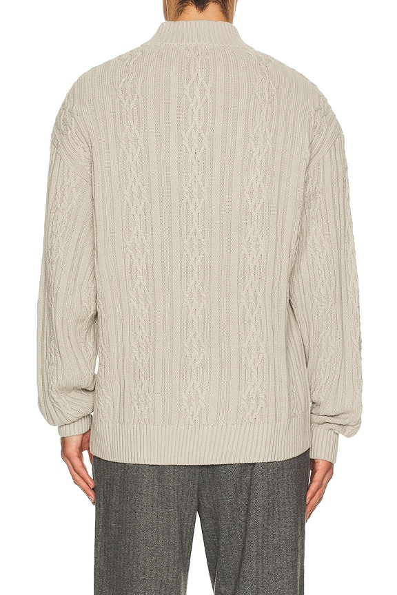 view 2 of 4 Cable Knit Half Zip Sweater in Mid Grey