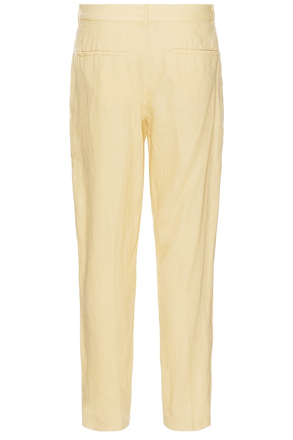 view 2 of 4 Smart Pleat Linen Trousers in Maize Yellow