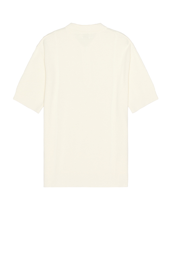 view 2 of 3 Arthur 1/4 Zip Waffle Knit Polo in Ecru