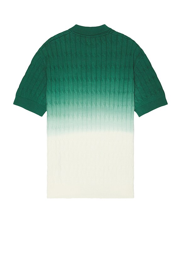 view 2 of 3 Knit Polo in Forest Cream Ombre