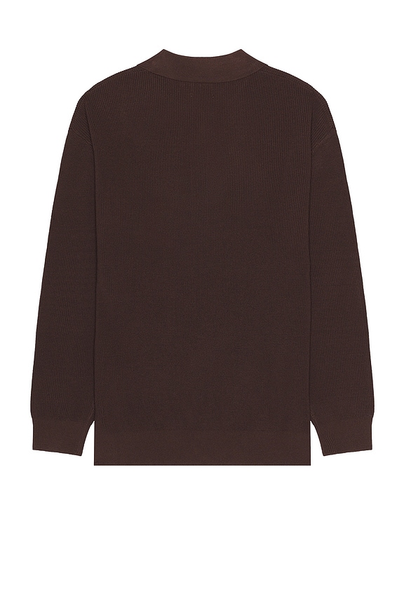 view 2 of 4 Ennio Long Sleeve Polo in ENNION BROWN