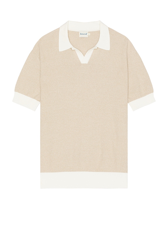 view 2 of 3 Texture Knit Polo in Oatmeal