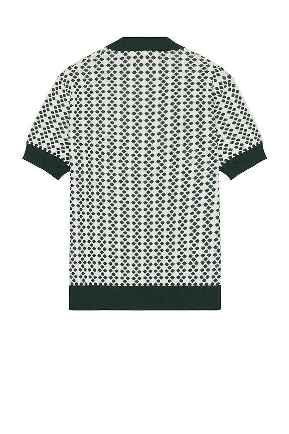 view 2 of 3 ポロシャツ in White & Green Dot