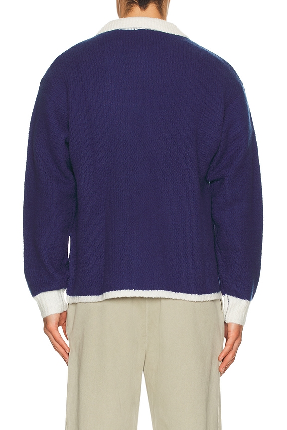 view 2 of 4 Oxford Wool Button Up Knit Shirt in Blue