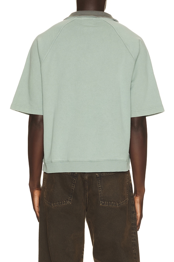 view 2 of 5 Acid Wash Jersey 1/2 Zip Polo in Grey