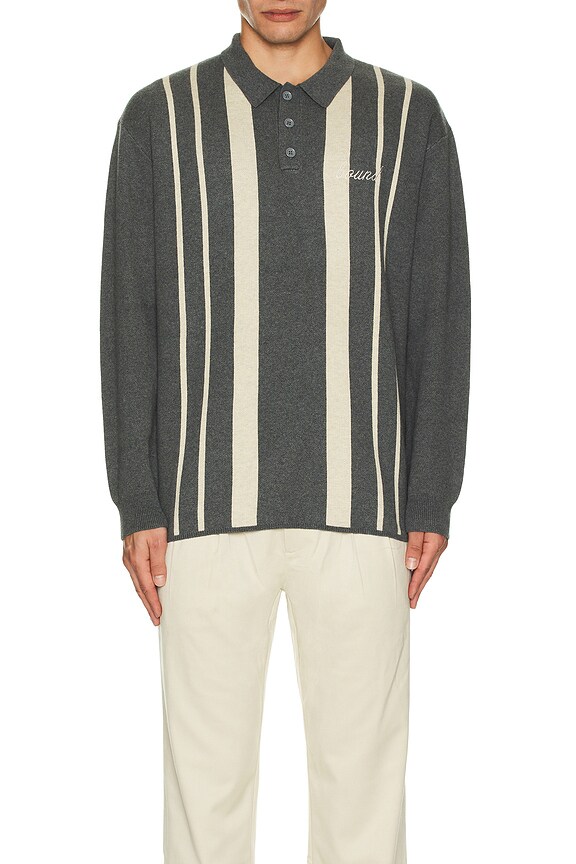 view 4 of 4 Aprile Long Sleeve Polo in Grey
